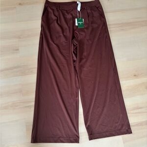 Halara Flex DayStretch High Waisted Pocket Work Flare Pants in Mahogany Red